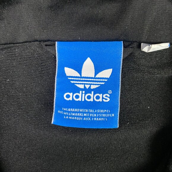 Adidas Track Jackeet Men's Large Black White 3 Stripe Originals Firebird Trefoil - Picture 7 of 12